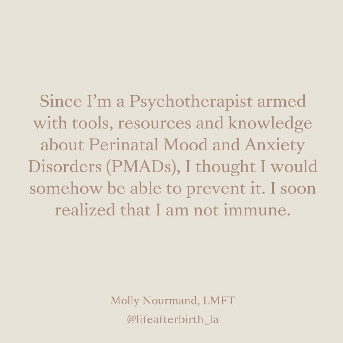 Given that it&lsquo;a maternal health awareness month, I want to be transparent about my journey. We are as only as sick as our secrets, and the day I started opening up about my struggle with PMADs is the day I started to recover. 

Sincerely, 
Moll