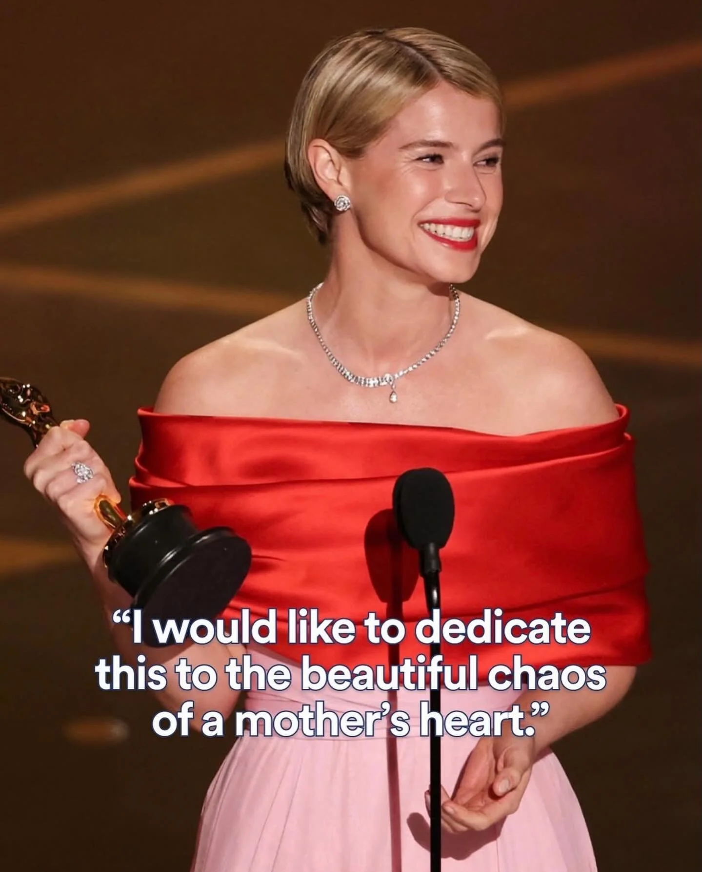 Jessie Buckley was named best actress at the 2026 Oscars for her role in Hamnet.

Her character carries the emotional weight of the film&mdash;depicting a mother&rsquo;s grief, the strain on her marriage, and the eventual transformation of that grief