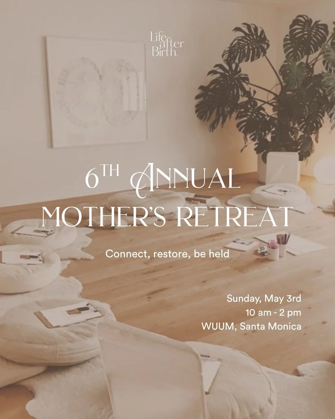 Motherhood asks so much of us.

This retreat is an invitation to pause &mdash; to be in community, to tend to yourself, and to receive support in a space designed for connection, renewal, and deep nourishment.

We&rsquo;ll gather for guided meditatio