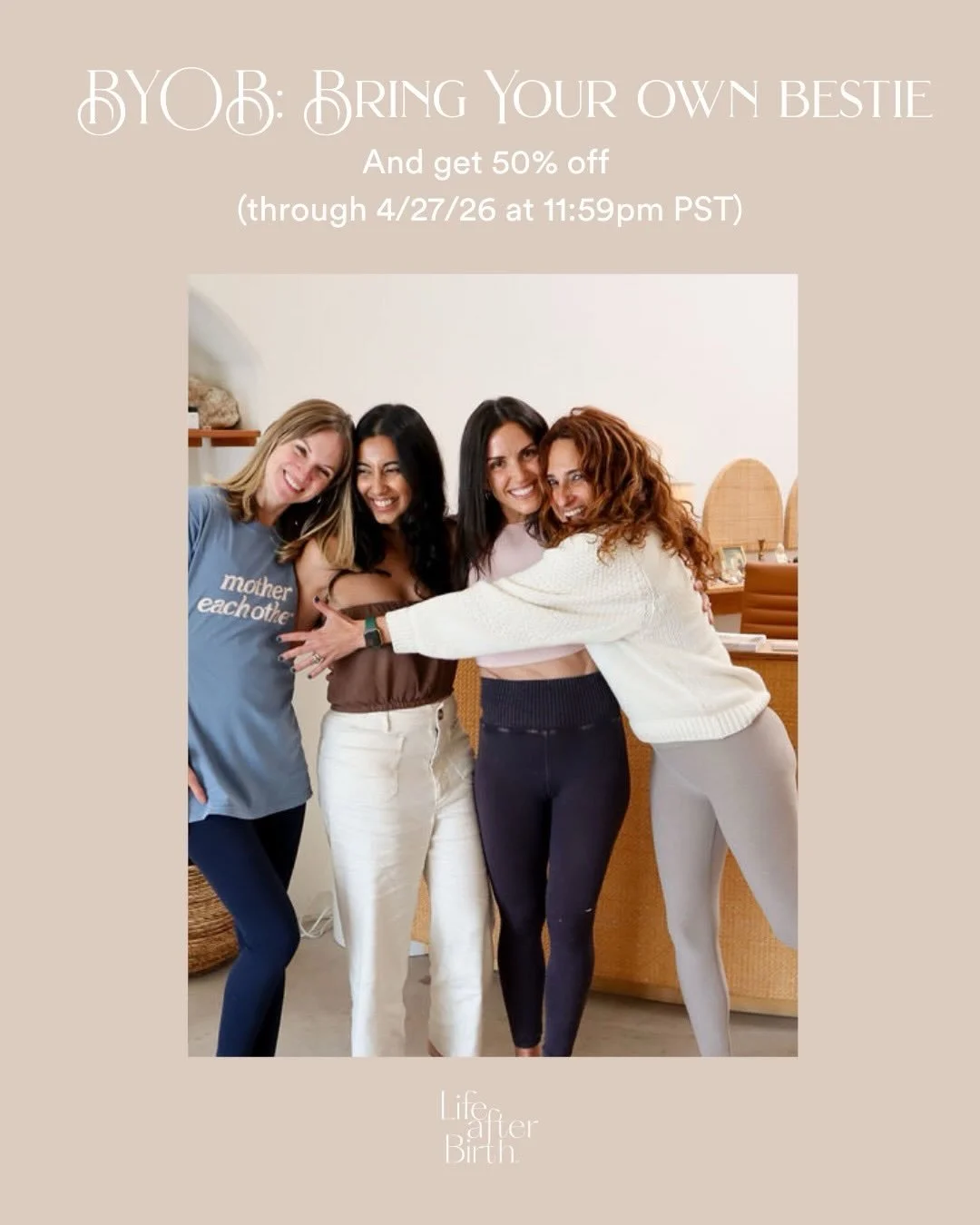 This is our final call to join us for the Mother&rsquo;s Retreat on May 3rd from 10-2 at @wuum_la in Santa Monica.

There are a few spots remaining, we&rsquo;re opening a special BYOB: Bring Your Own Bestie offer.

When you register, your guest can j