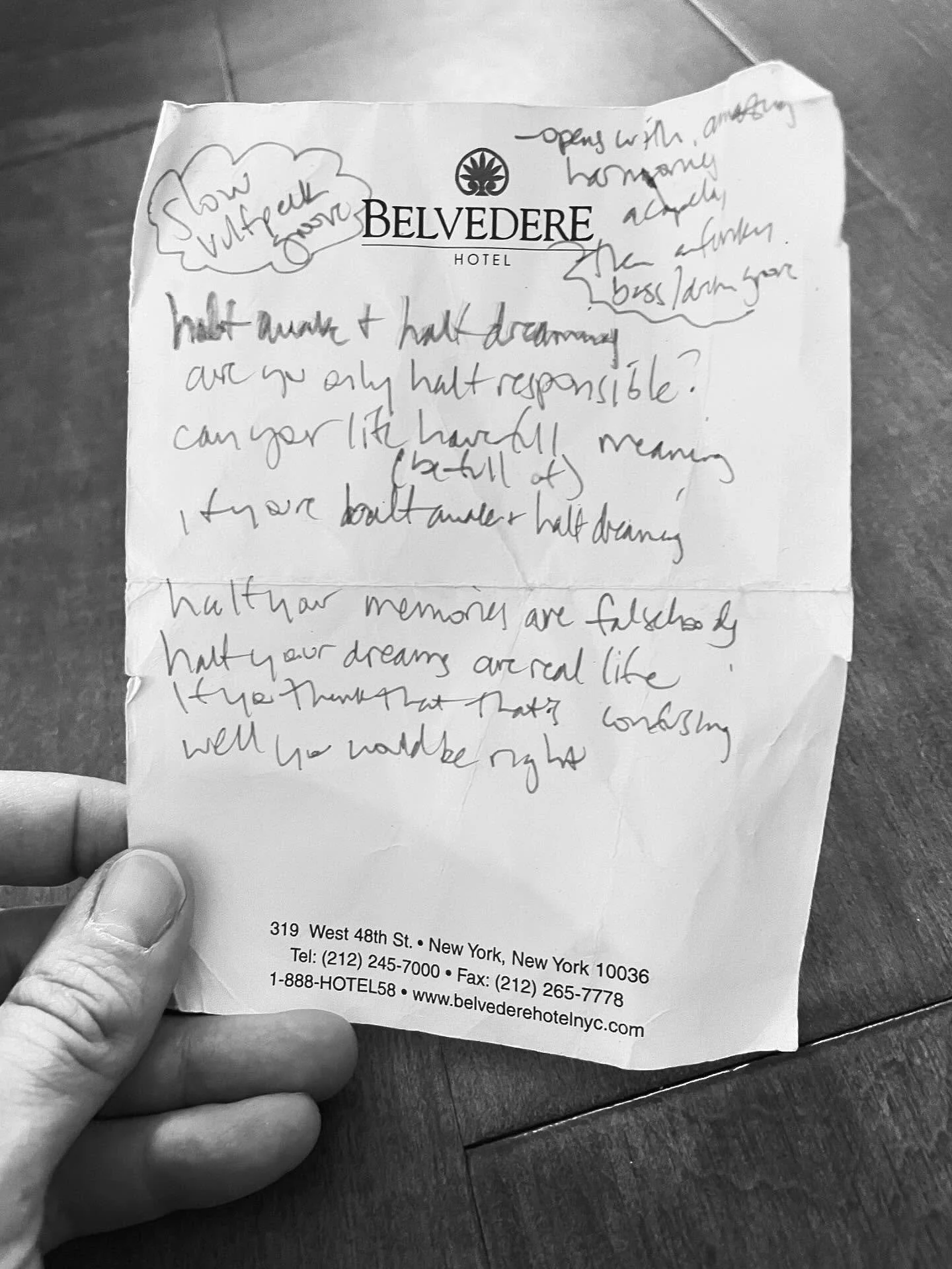 Aaand here&rsquo;s the origin of Half Awake and Half Dreaming&mdash;I took a solo trip to NY in January of 2023 to do a project at Circle in the Square Theatre School. It was my first time alone since having my son in 2021. As I was walking to Westwa