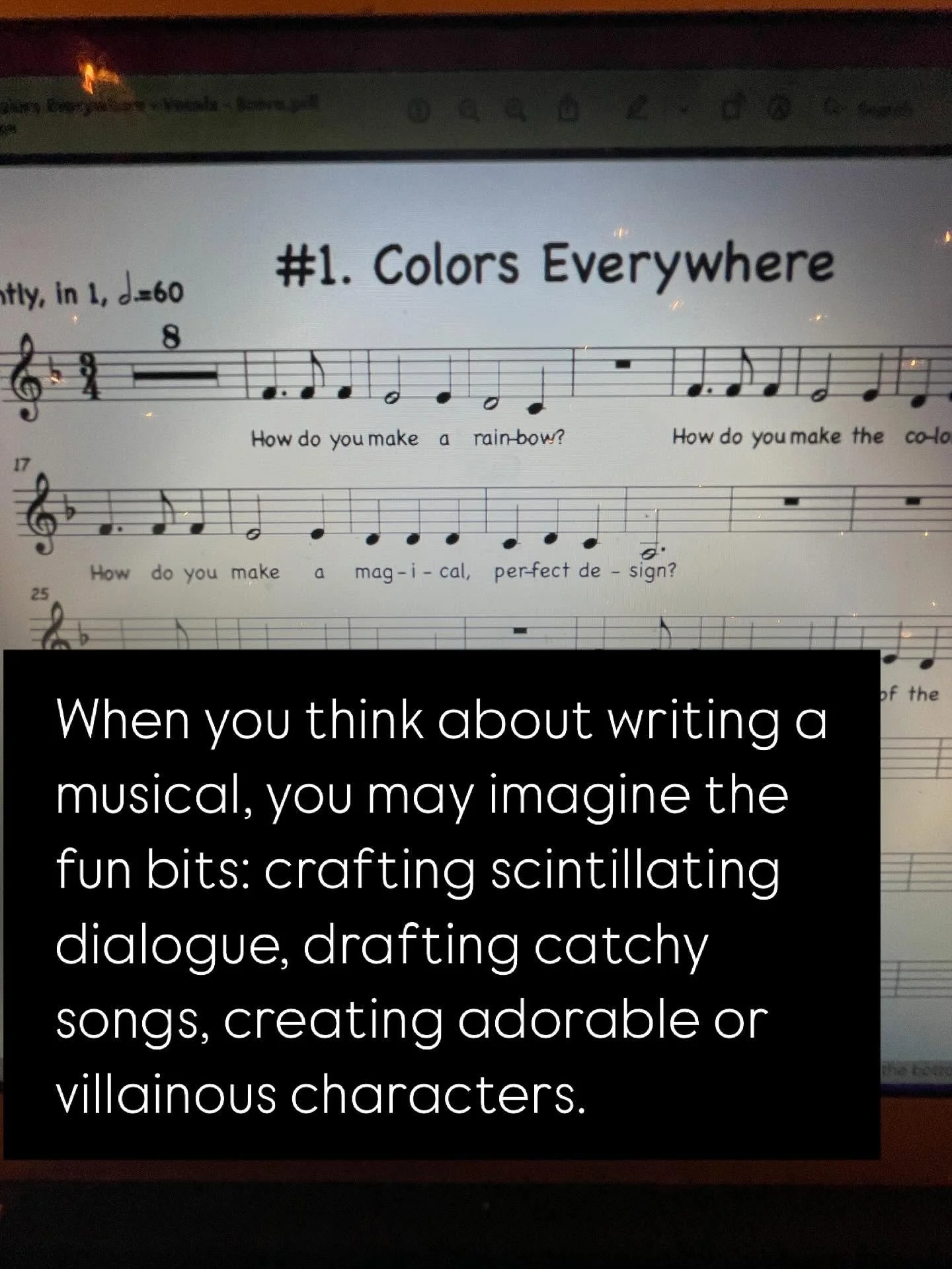 When you think about writing a musical, you may imagine the fun bits: crafting scintillating dialogue, drafting catchy songs, creating adorable or villainous characters. 

But after that, there&rsquo;s all the&hellip;tedious stuff. Like formatting. L