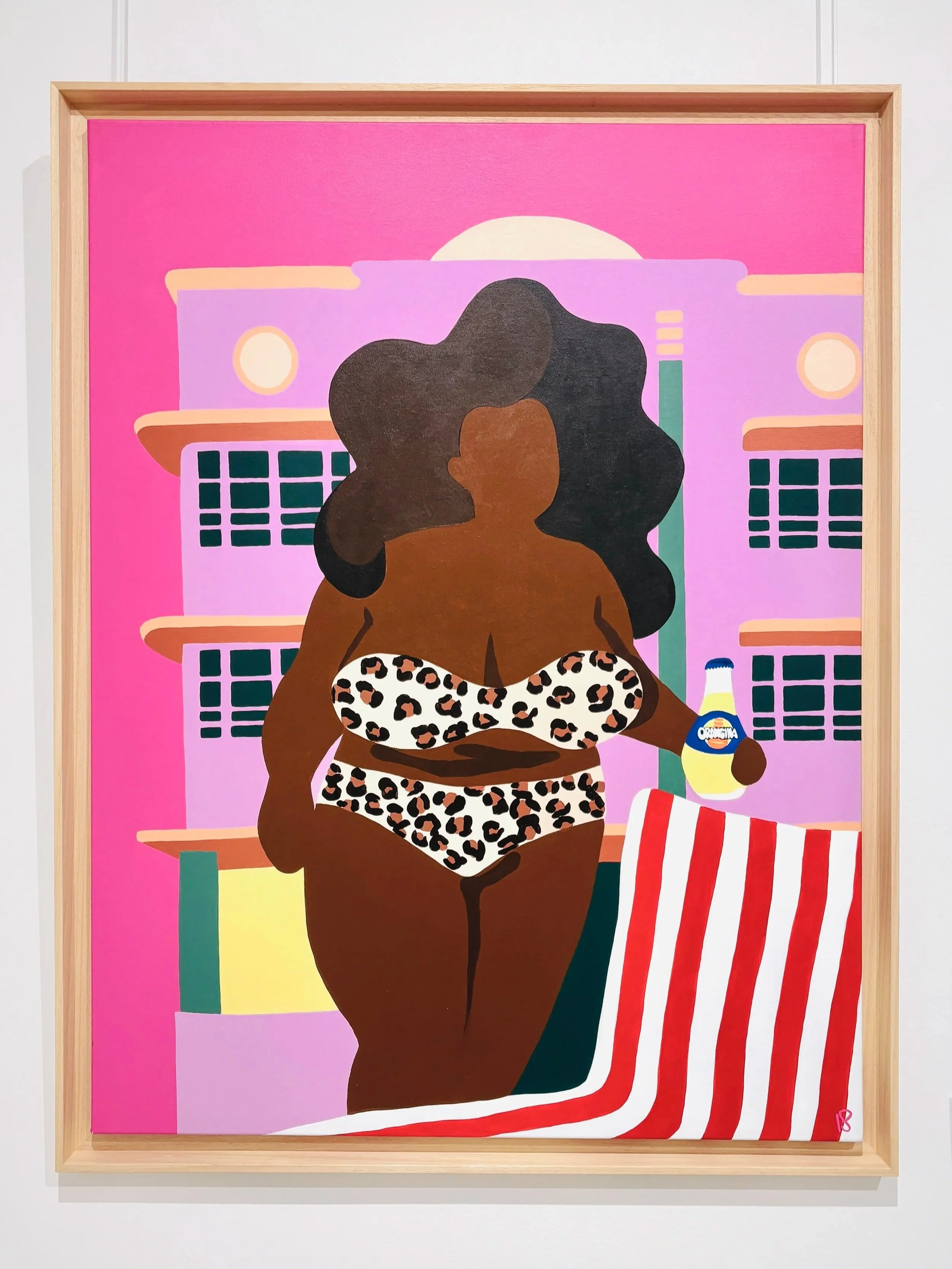 "Kessie from Miami" - 76.2 x 101.6 cm - oak wood frame - Email for more info.