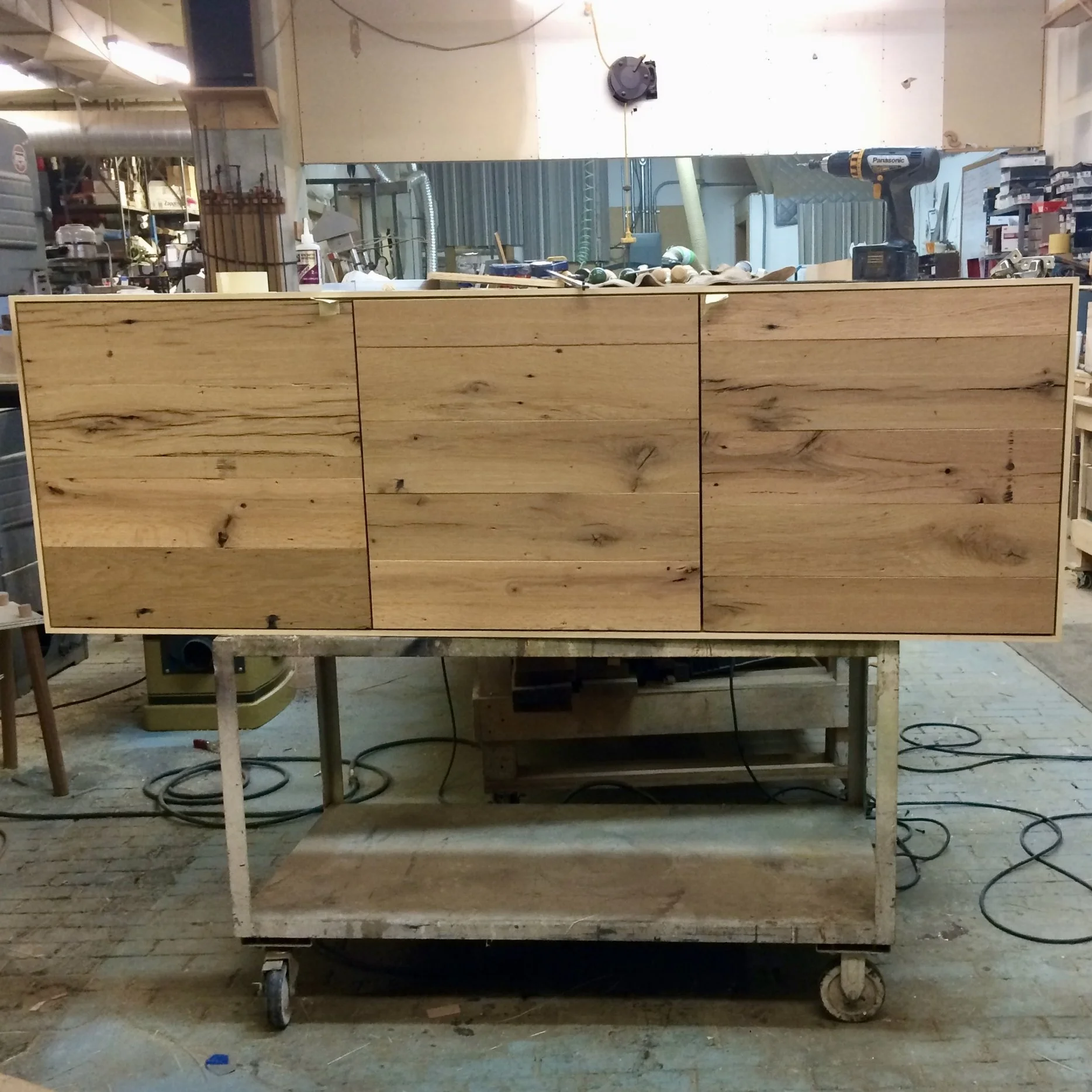 oak + lacquer credenza