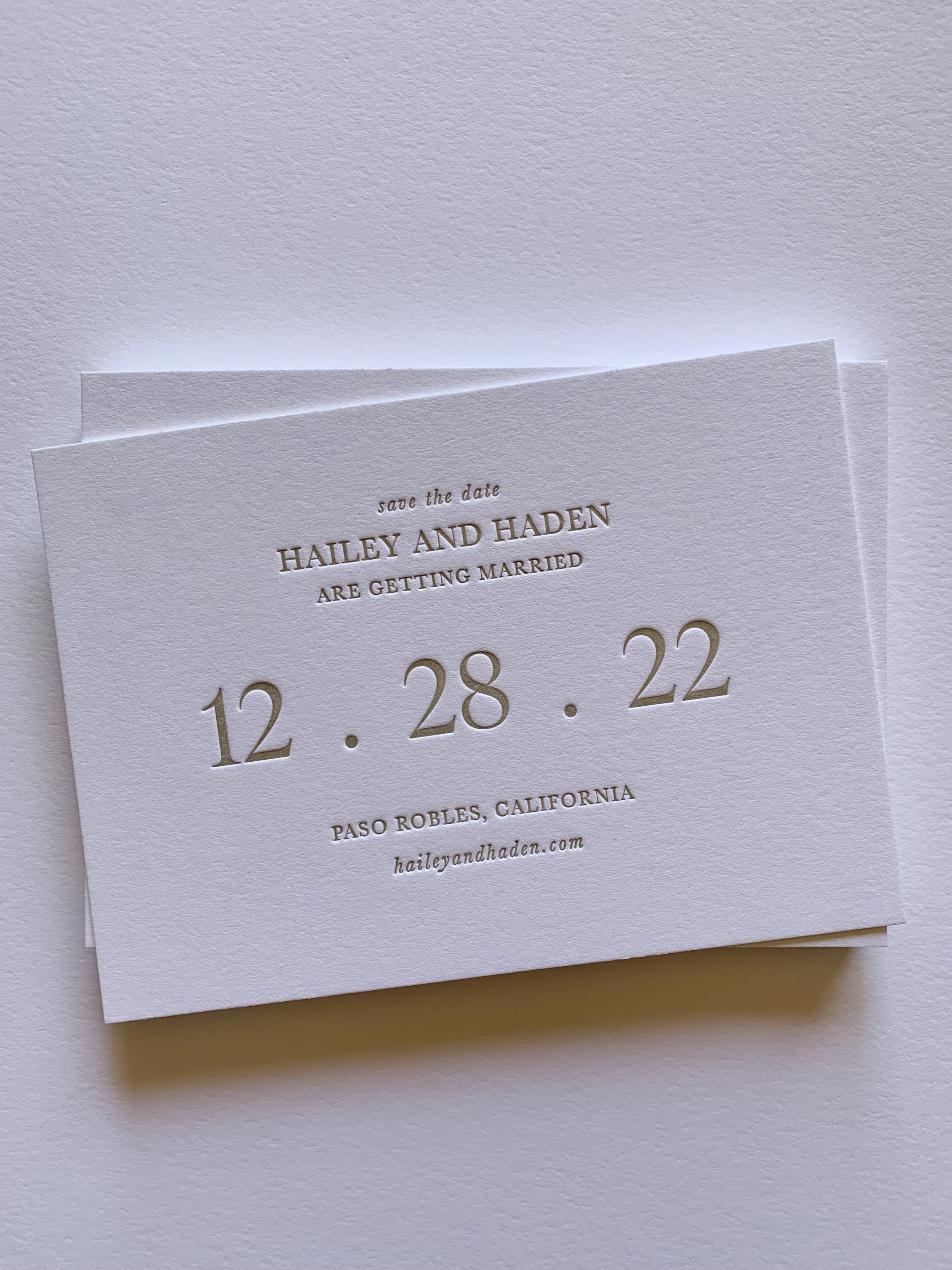 minimalist letterpress save the dates