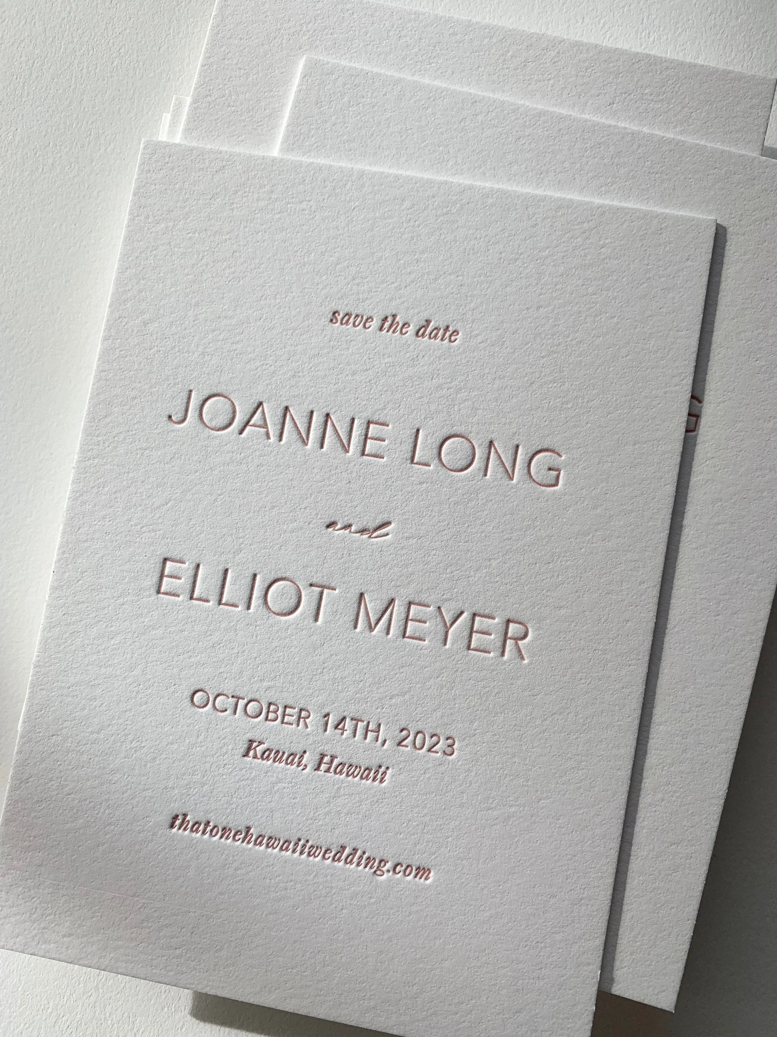 minimalist letterpress save the date
