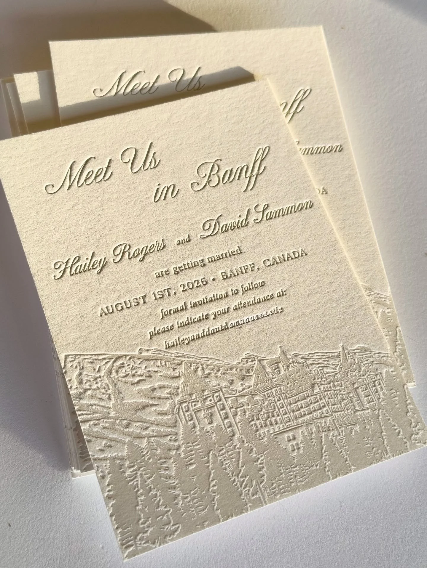 Meet us in Banff ✨ light sage with tonal blind mountains. Designed and illustrated by me, printed by @stationertostationer