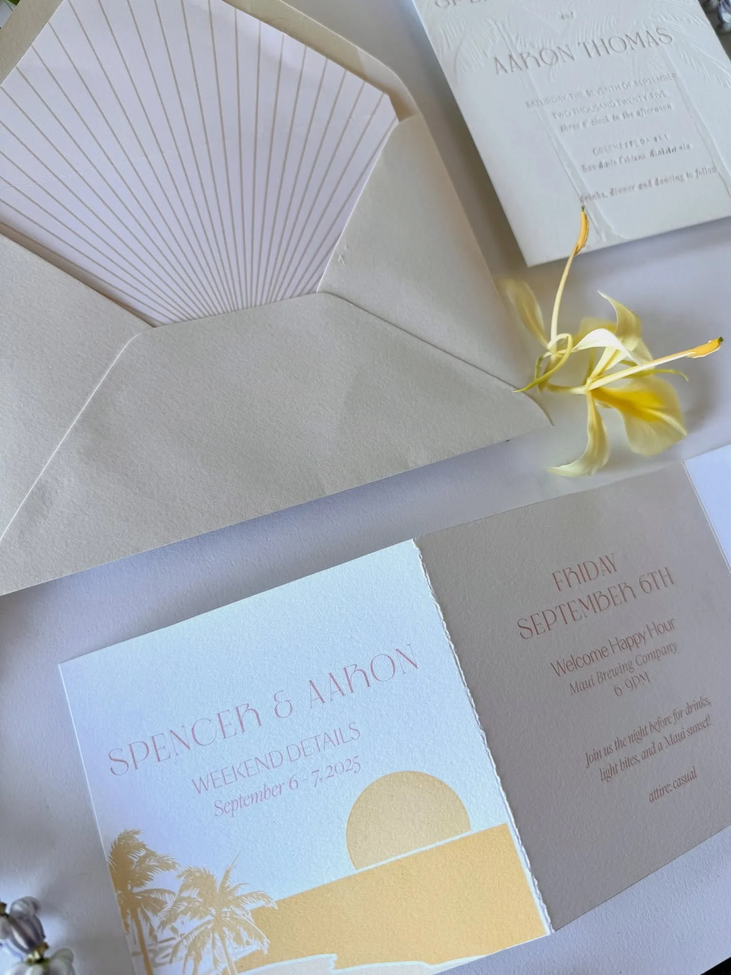 Inspired by golden hour in Hawaii. A favorite detail from this suite. 🌅