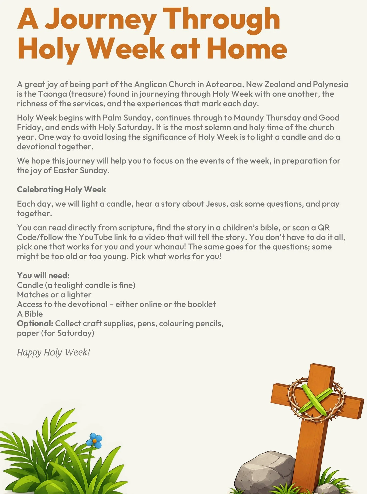 A Journey Through Holy Week at Home