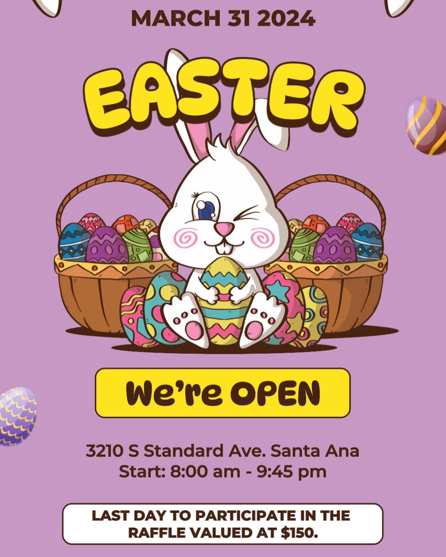 No bunny does Easter like we do! 🐰 We&rsquo;re open this Easter with regular hours and a special treat! 🥳 Spend $80+ and you&rsquo;re in with the chance to win an exclusive Easter Basket! 🐣 What are you waiting for? #ShopToWin #EasterHolidays #Ope