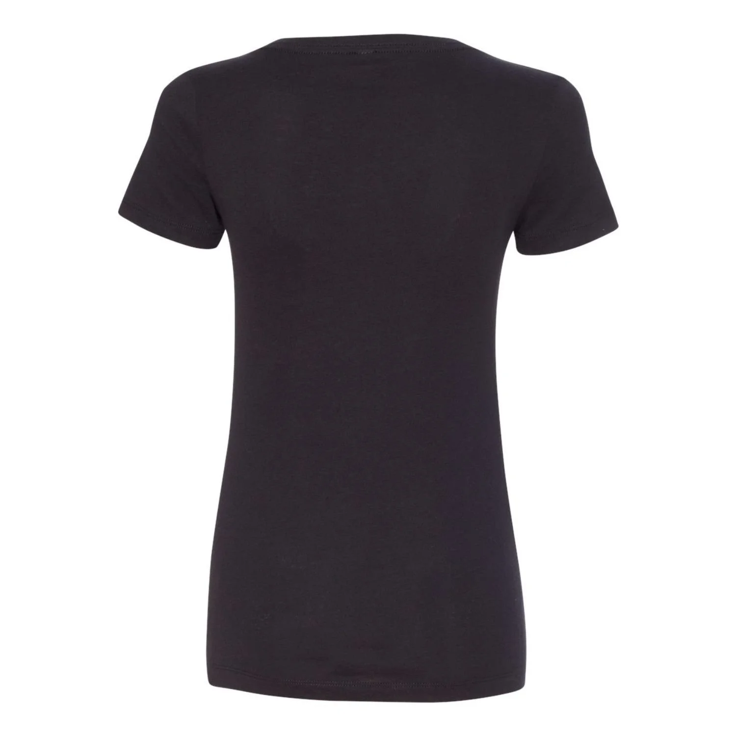 Plain back of women's black V-neck t-shirt, Mongolian heritage tee