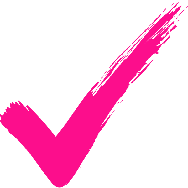 Hot pink hand-drawn checkmark