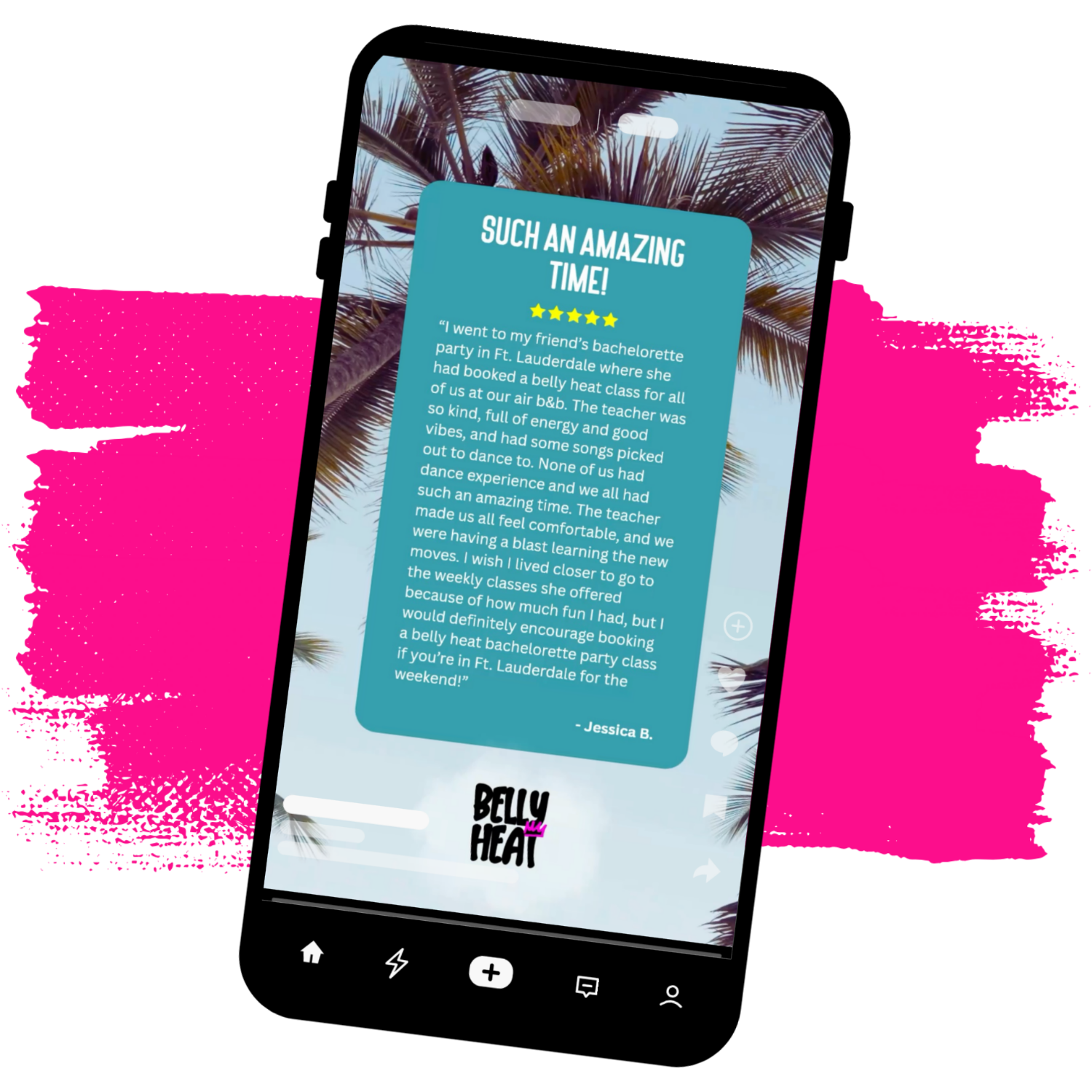 Branded social media design displayed on a smartphone