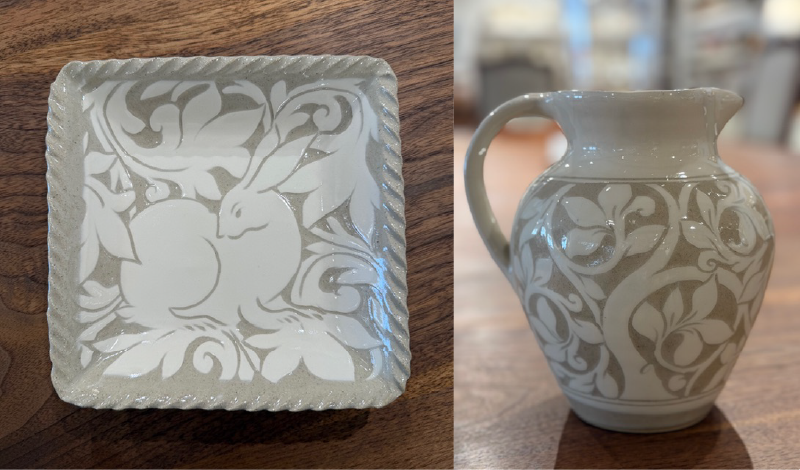 Miranda Thomas Cream Carved Pottery From Shackleton Thomas