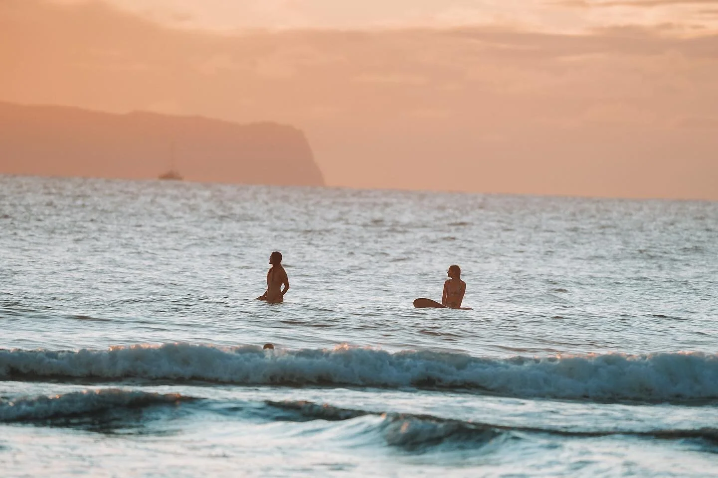 As the weight of the ocean 
moves below me,
I am moved.
By the Love of the sea,
the Love of the land,
and the sweet, salty winds
that flow through me.
They whisper,
letting me know,

you&rsquo;ve made it.

___

The sun went down 
behind the island of