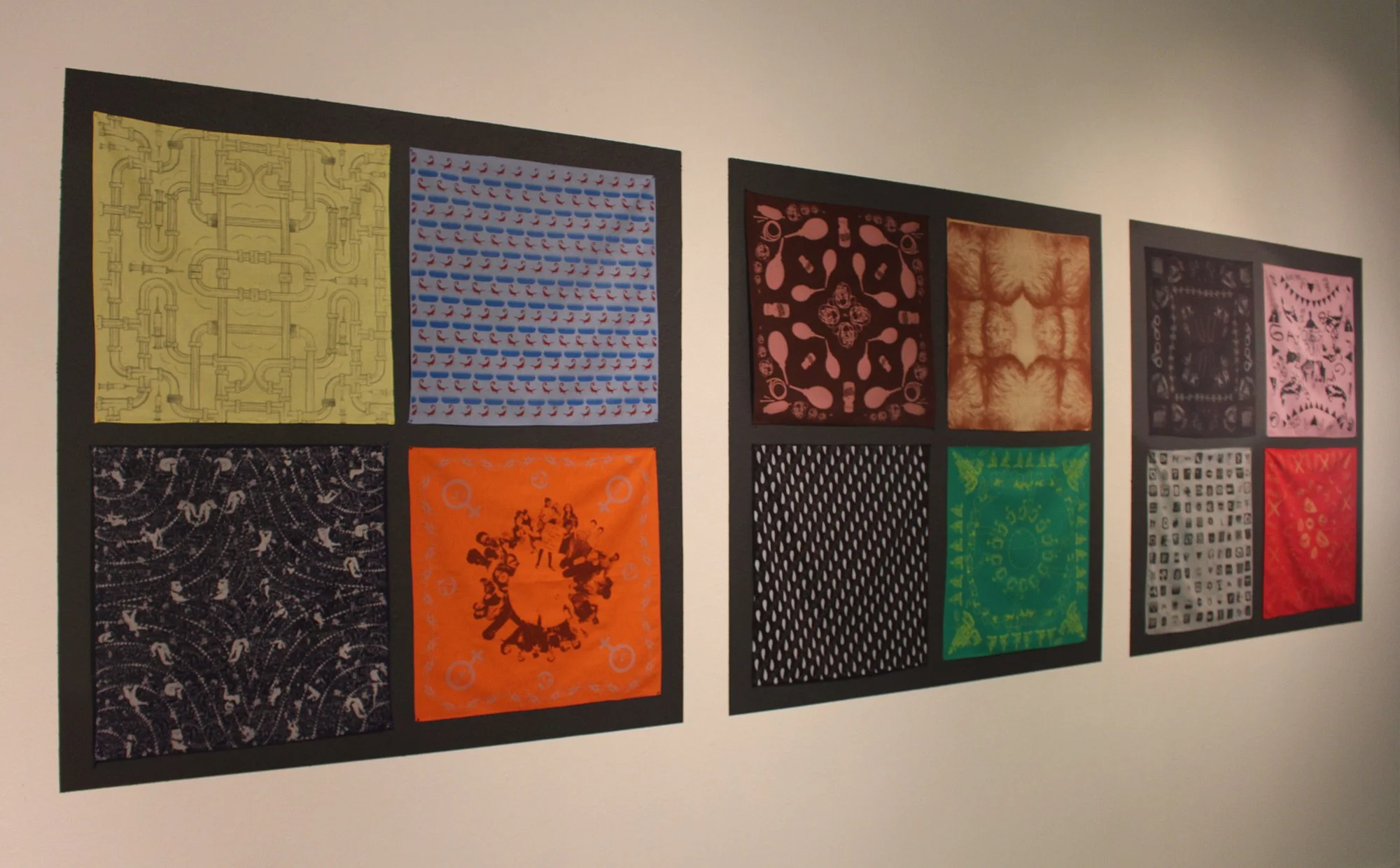 LA/ATX Pocket Expo, Installation View, 12 Hankies, Salvage Vanguard Theatre, Austin, TX, 2016.