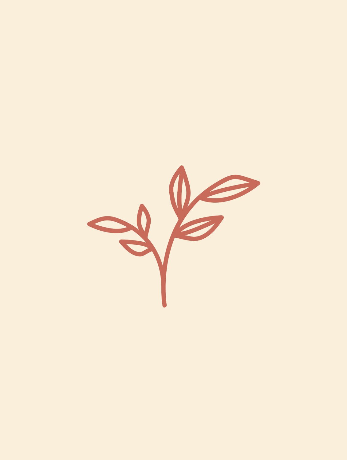 Minimalist leafy foliage icon illustration