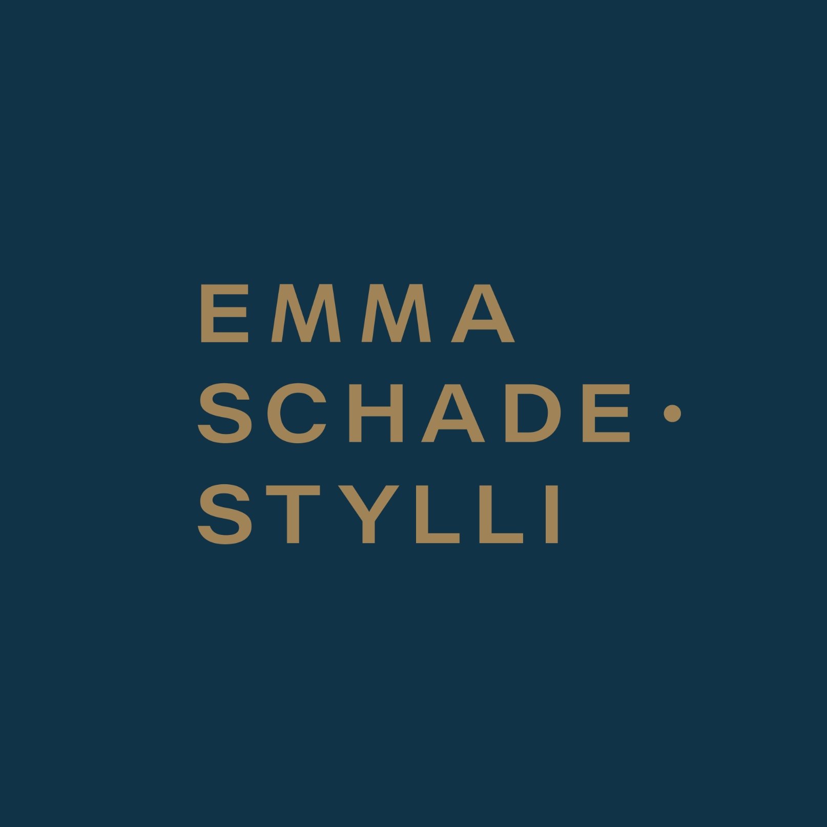 Minimalist typographic wordmark design for Emma Schade-Stylli