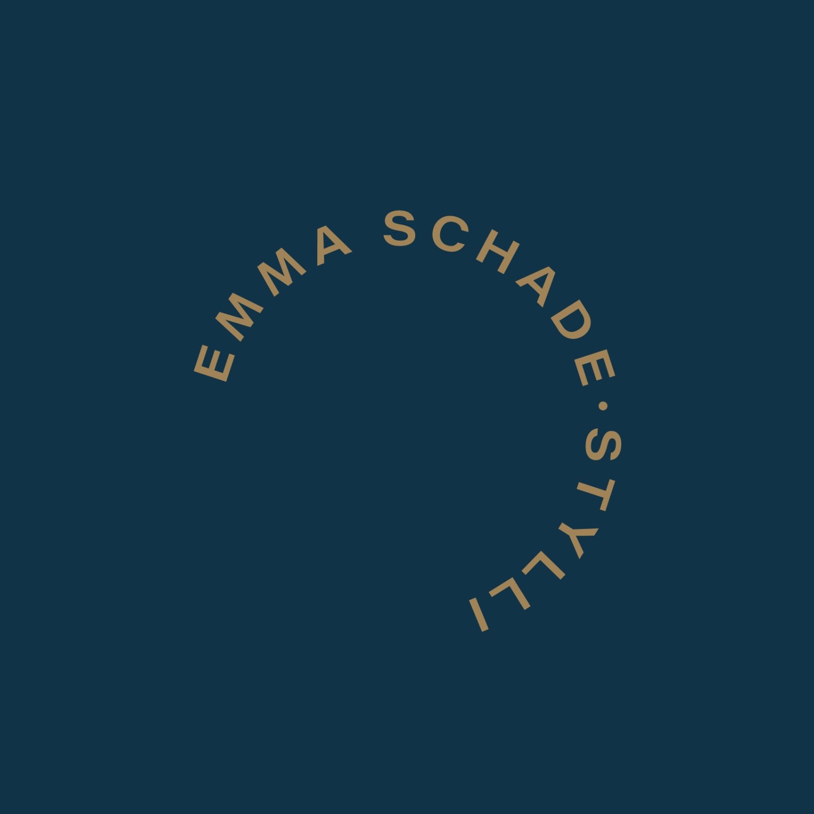 Circular typographic stamp logo design for Emma Schade-Stylli