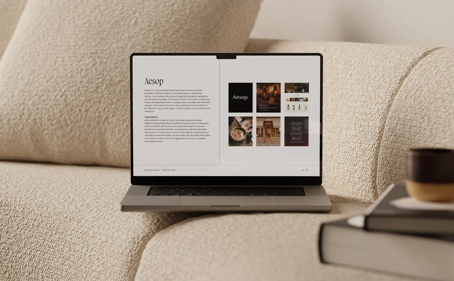 Brand Star Chart creative direction guide open to the constellation brand inspiration and mood reference section, by Moonstone Creative