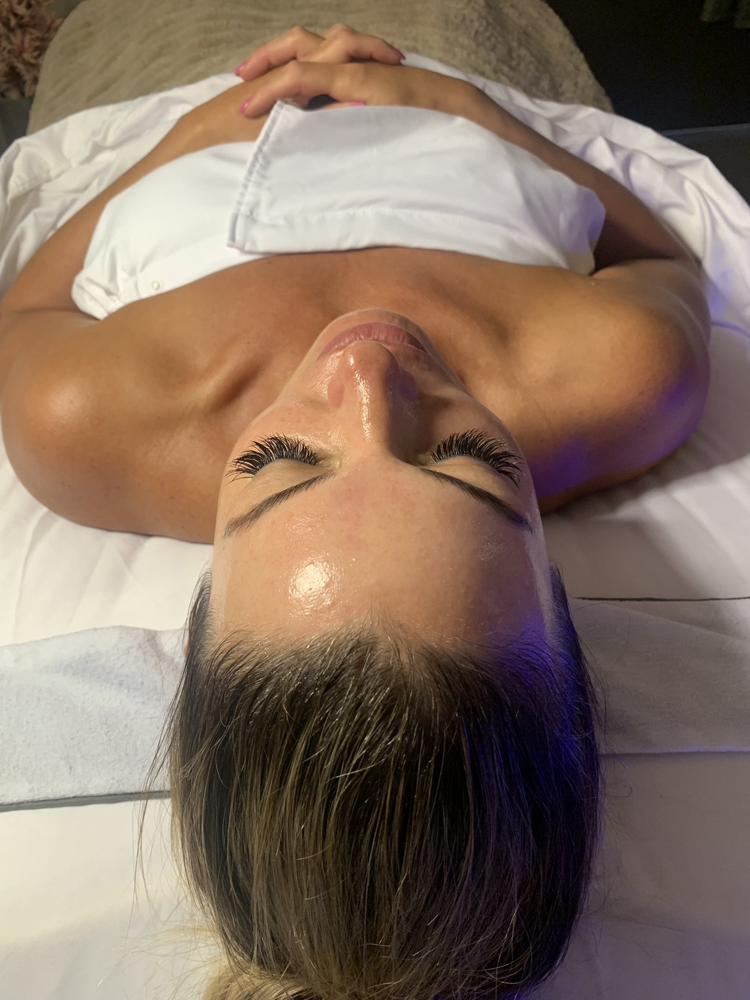 glowing skin from custom facial