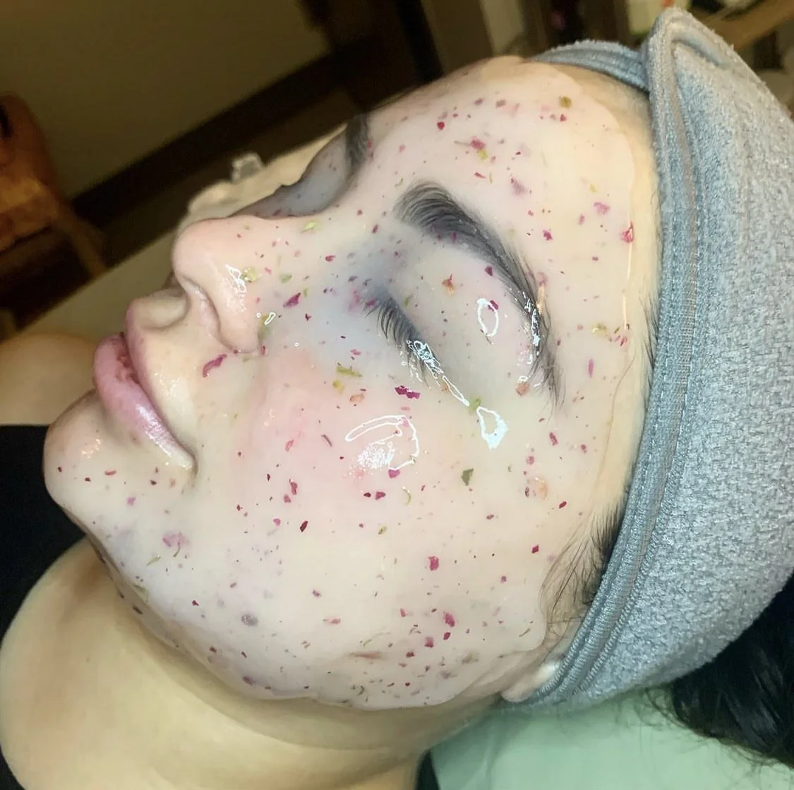 hydrojelly mask during facial in OKC