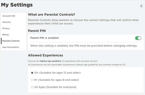 How to enable parental controls on Roblox 13+ accounts