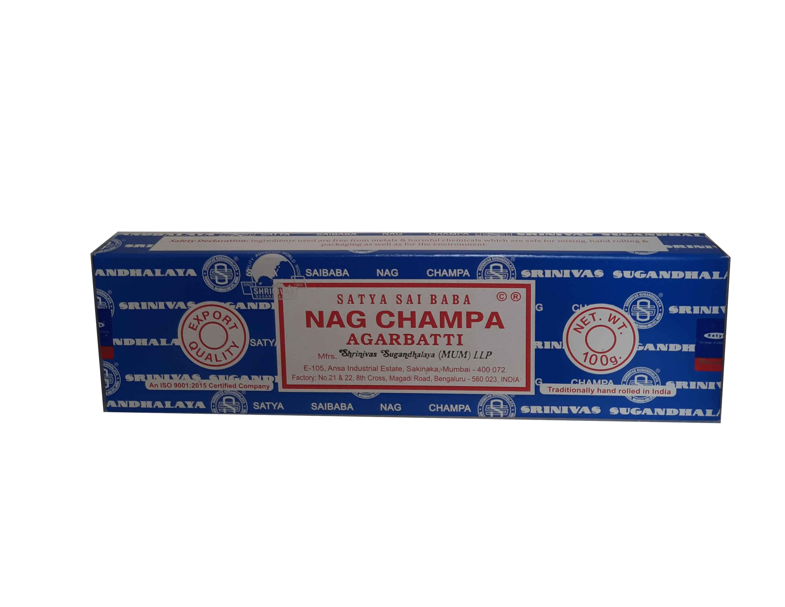 Nag Champa Incense Sticks - 100g Box