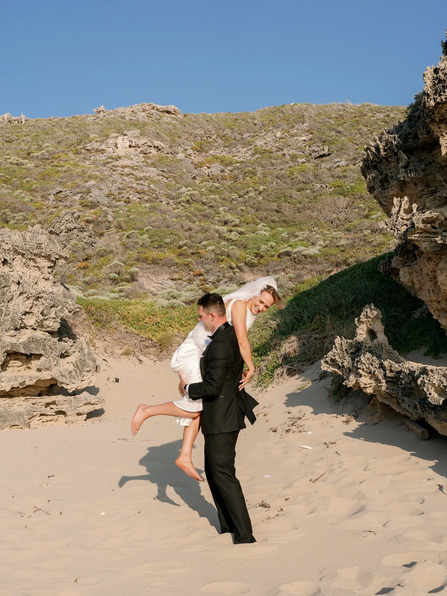 Emily &amp; Cody on their own beautiful slice of the South West coastline. 

#southwestweddingphotographer #margaretriverweddingphotographer #dunsboroughweddingphotographer #perthweddingphotographer #hayshedhillweddings