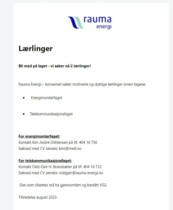Søker etter lærling