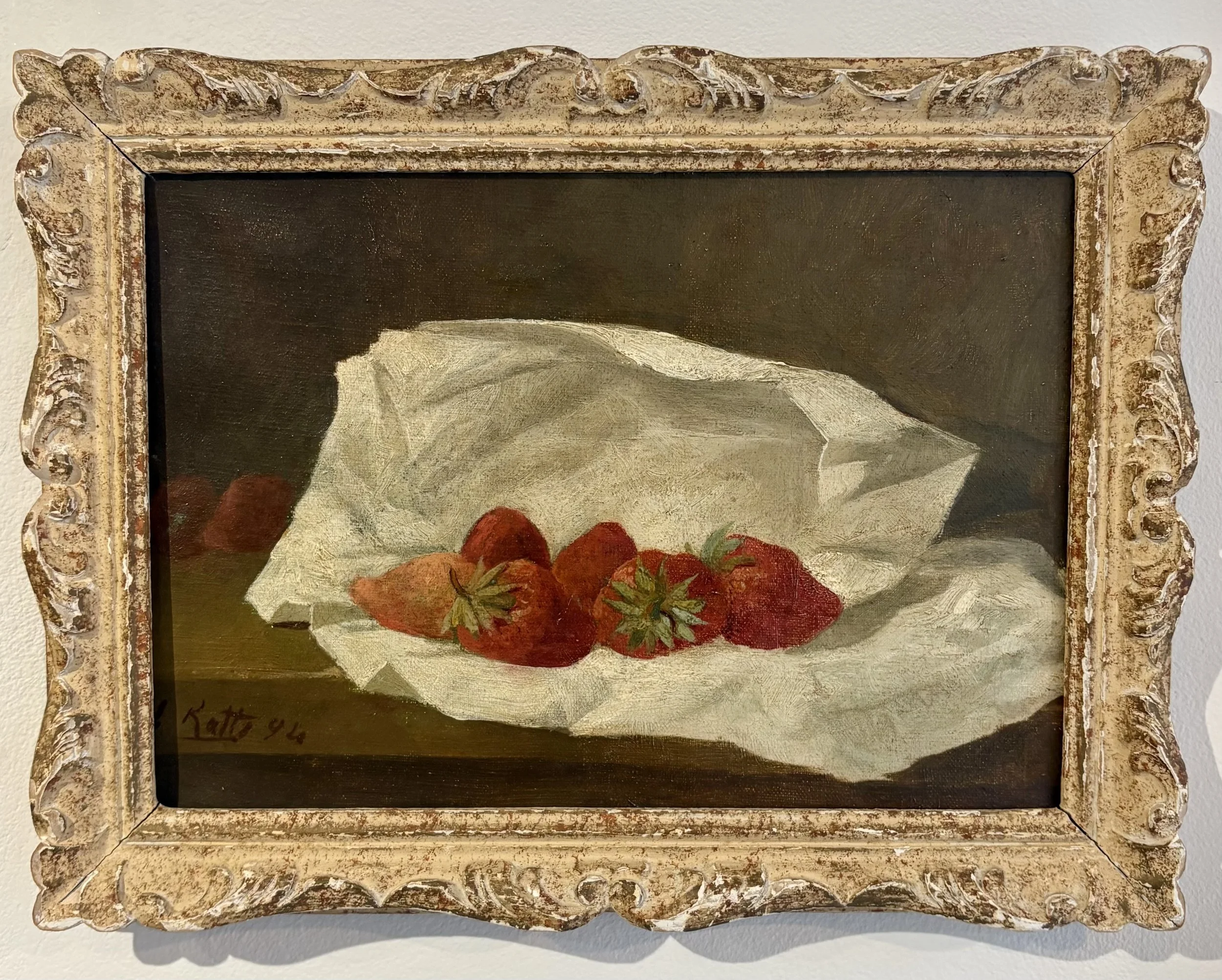 'Strawberries' Oil on canvas , signed and dated 1894 £600