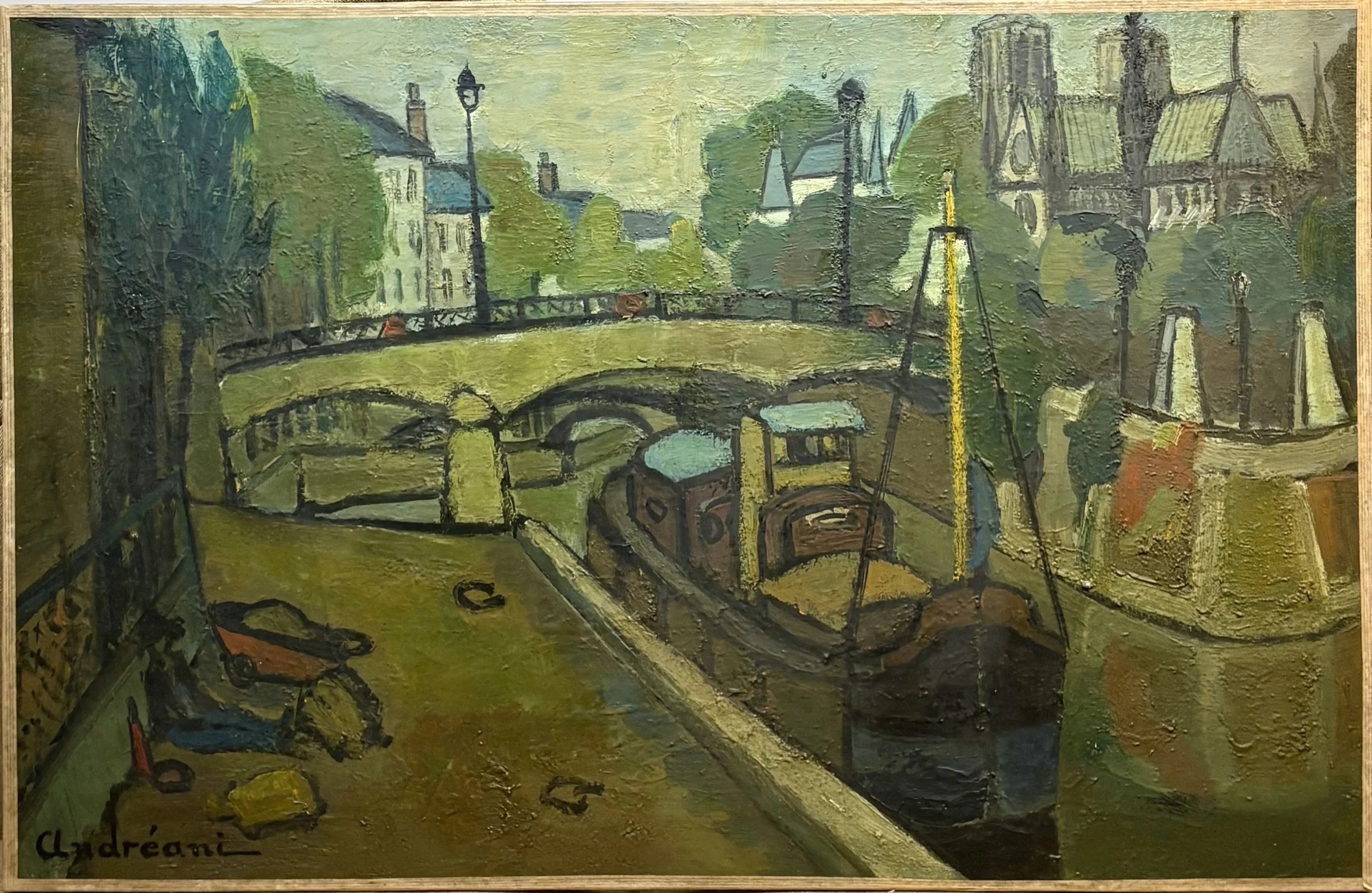 Oil on Canvas, 1961 by Simone Andeani 'Pont Notre Dame' £950