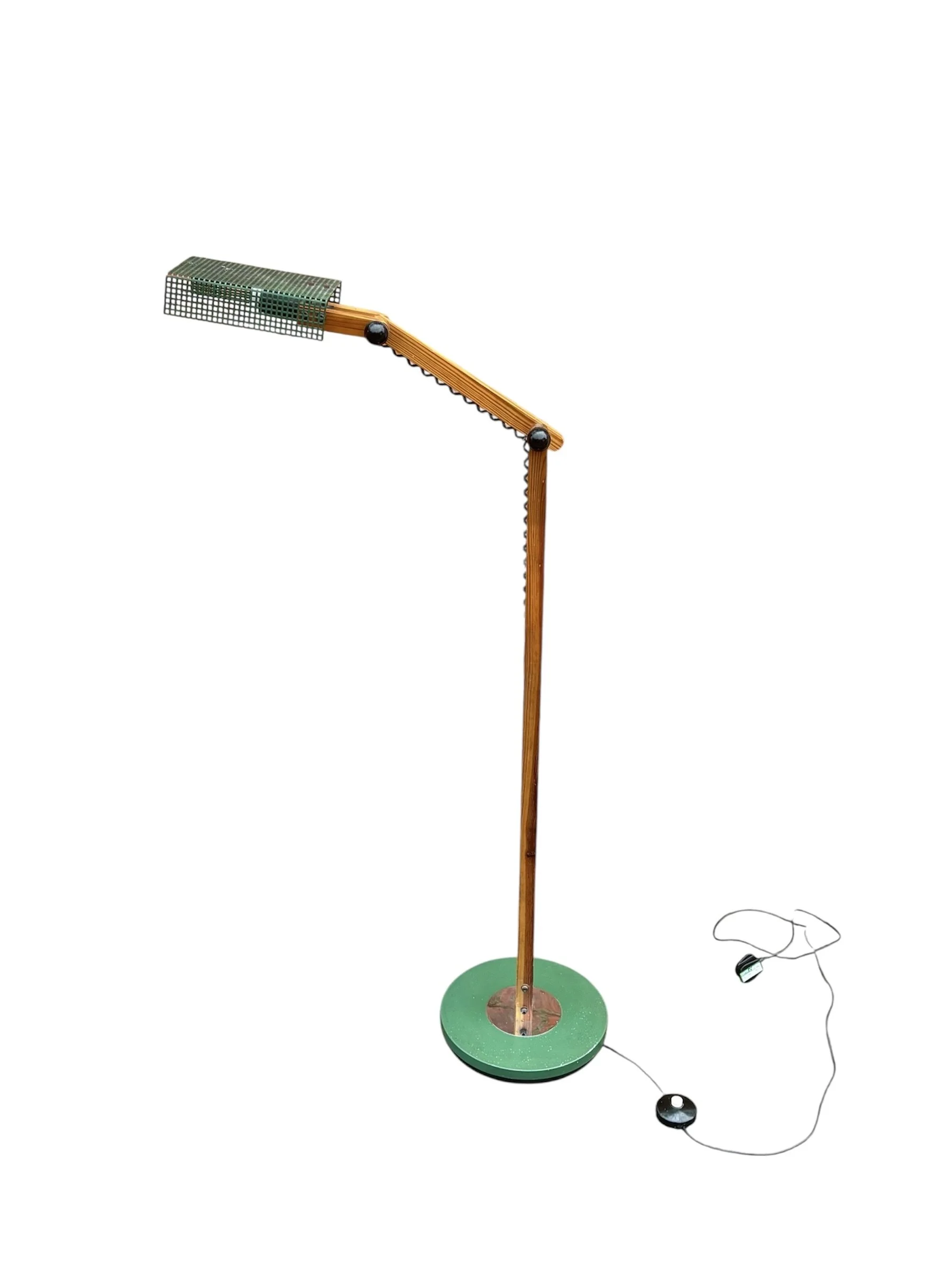 Mid 20th Century French , Articulated, Pine and perforated Metal floor lamp £950