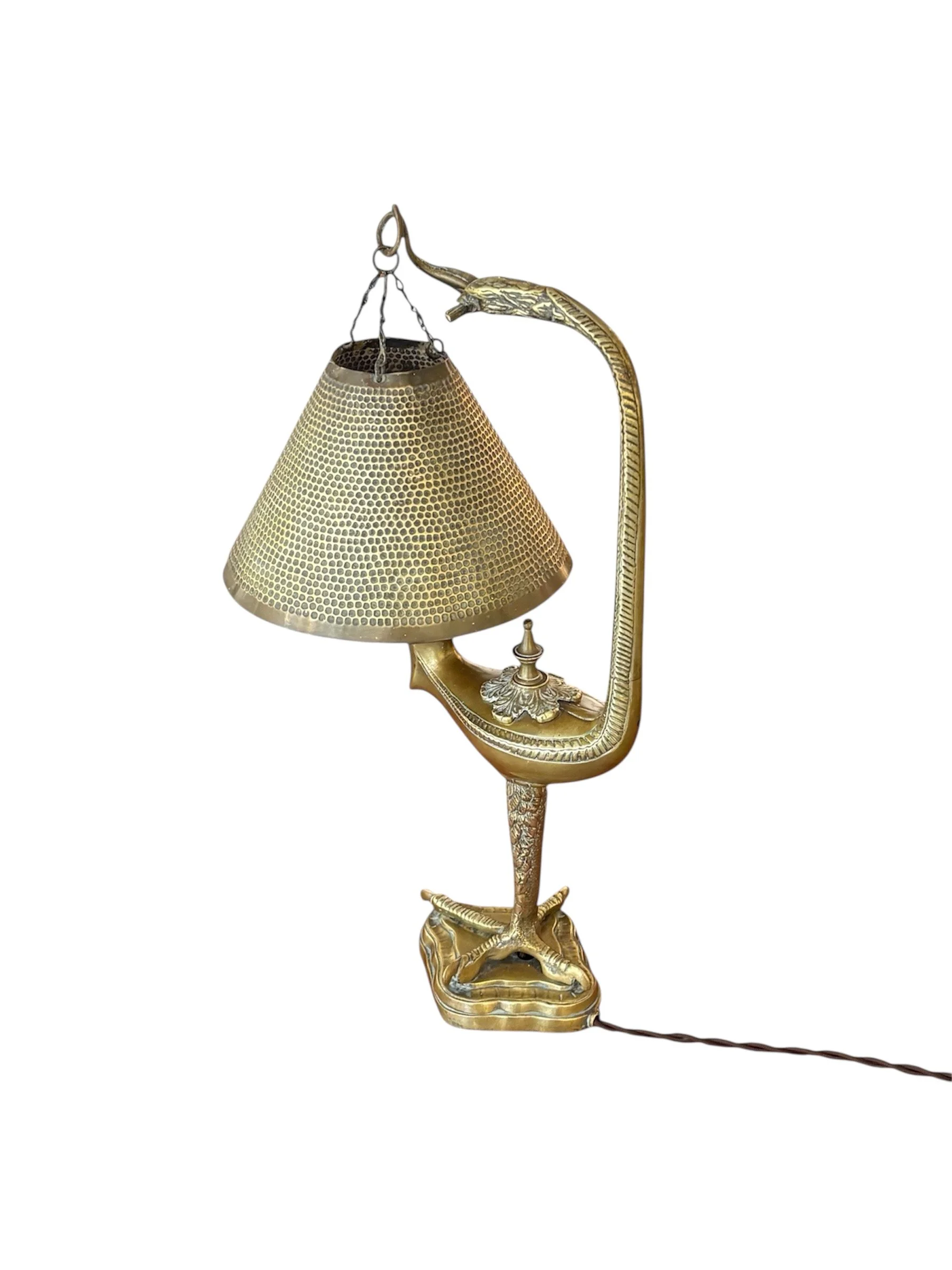 1930s Brass , French Table light modelled as an eagle and a genie £650