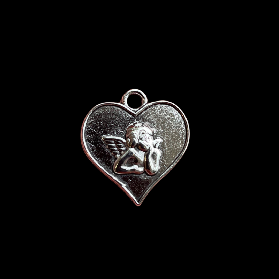 Cherub Heart Charm for necklace