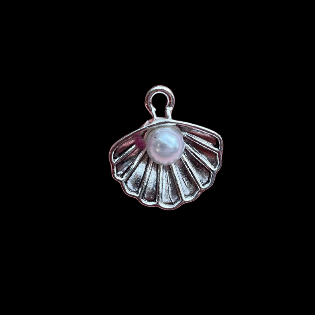 Shell with Faux Pearl Charm for necklace