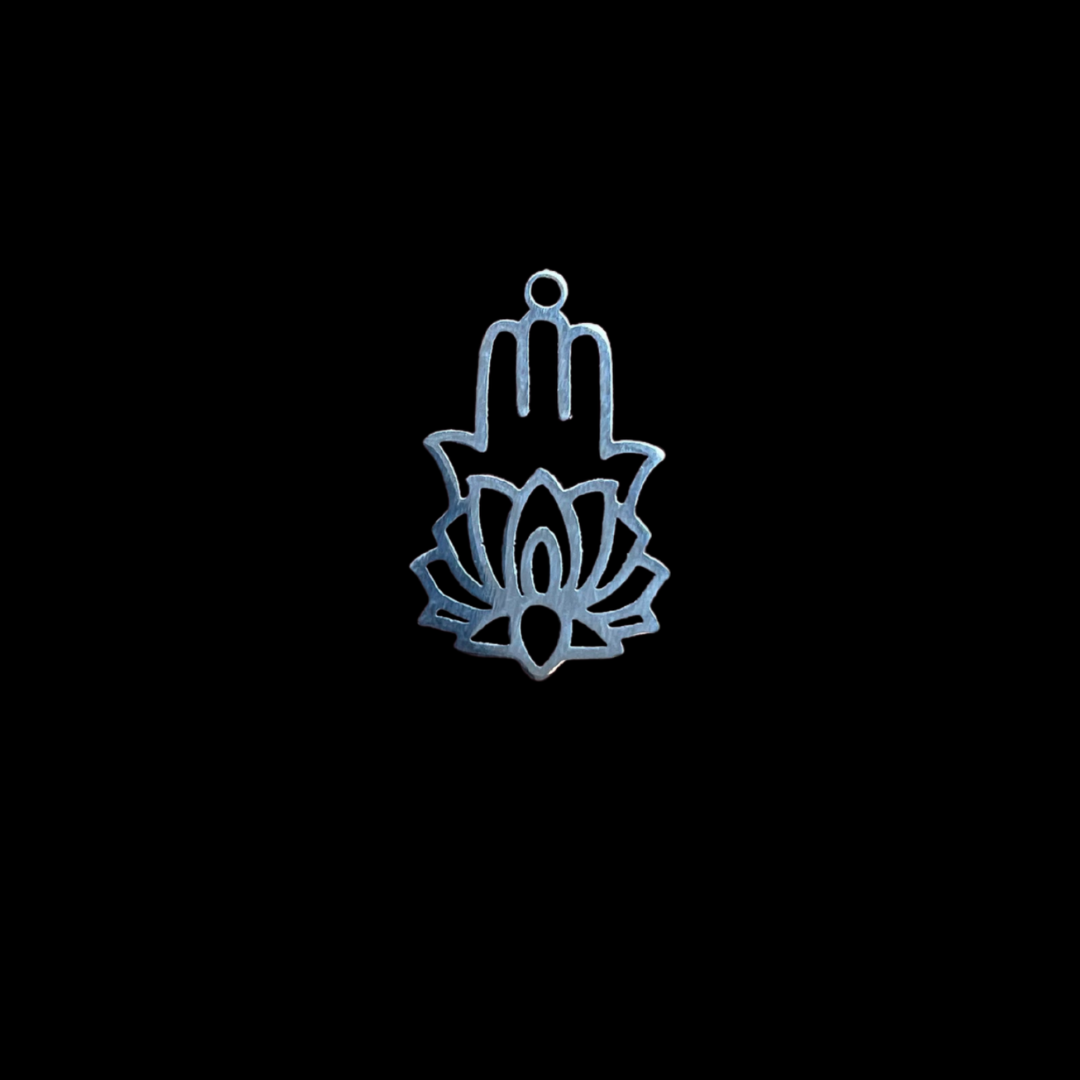 Hamsa Hand with Lotus Charm for necklace