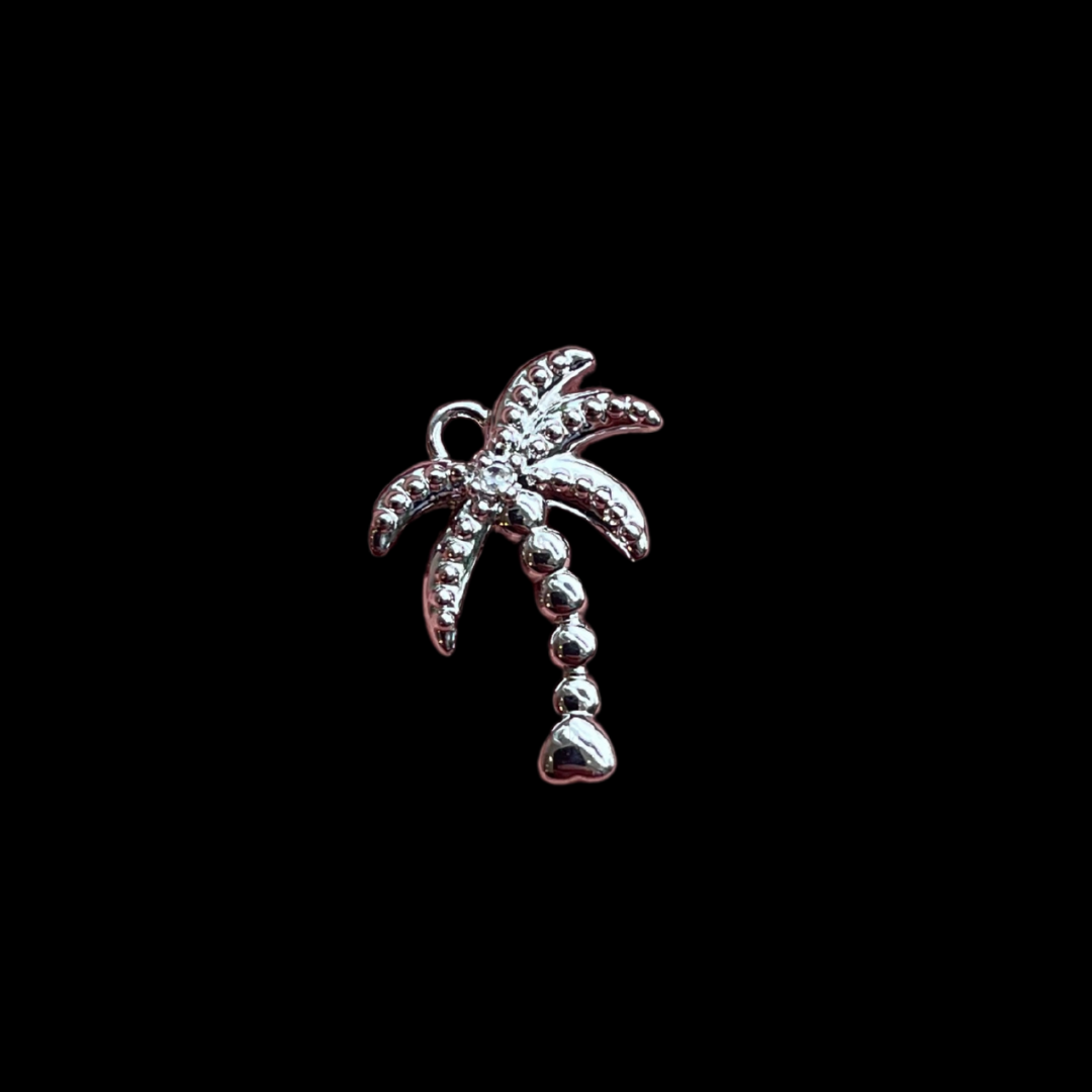 Summer Vibes Palm Tree with sparkle Charm for necklace