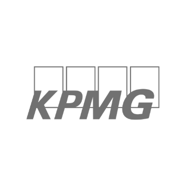 KPMG logo with four blue outlined squares above the name.