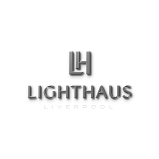 Logo for Lighthaus, featuring a stylized lighthouse icon and the word 'LIGHTHAUS' in bold, metallic lettering.