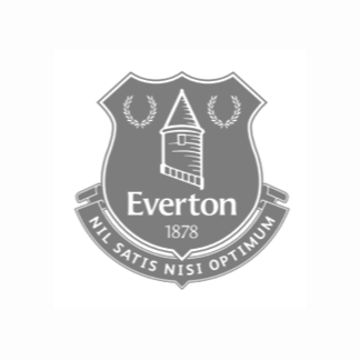 Everton Football Club crest with a tower, two laurel branches, and the motto 'Nil Satis Nisi Optimum'.