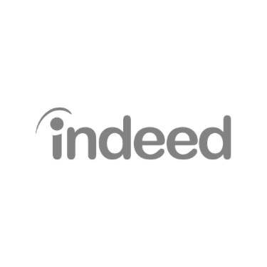 Indeed logo with black background and blue text.