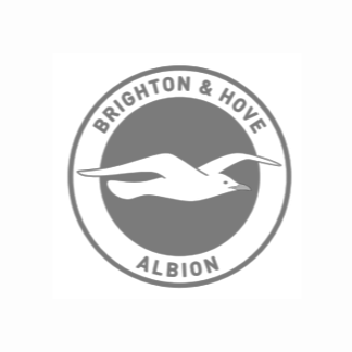 Brighton & Hove Albion football club logo featuring a seagull in flight inside a blue circle with the text 'Brighton & Hove Albion' around it.