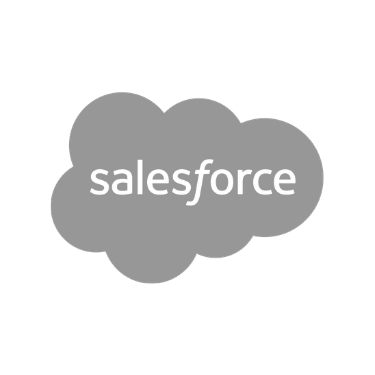 Salesforce logo with white text inside a blue cloud shape.