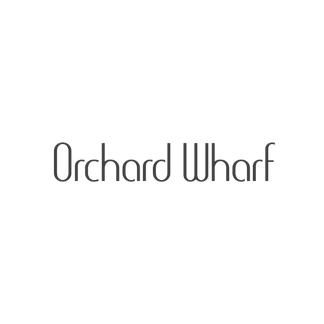 Logo for Orchard Wharf with an abstract tree above the text