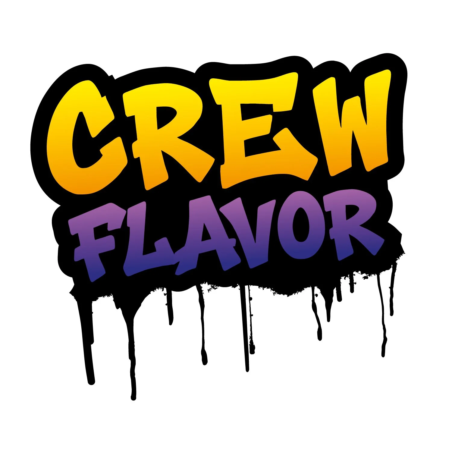 Graffiti-style text saying "Cream Flavor" with yellow and purple coloring and black outline, dripping paint effects.