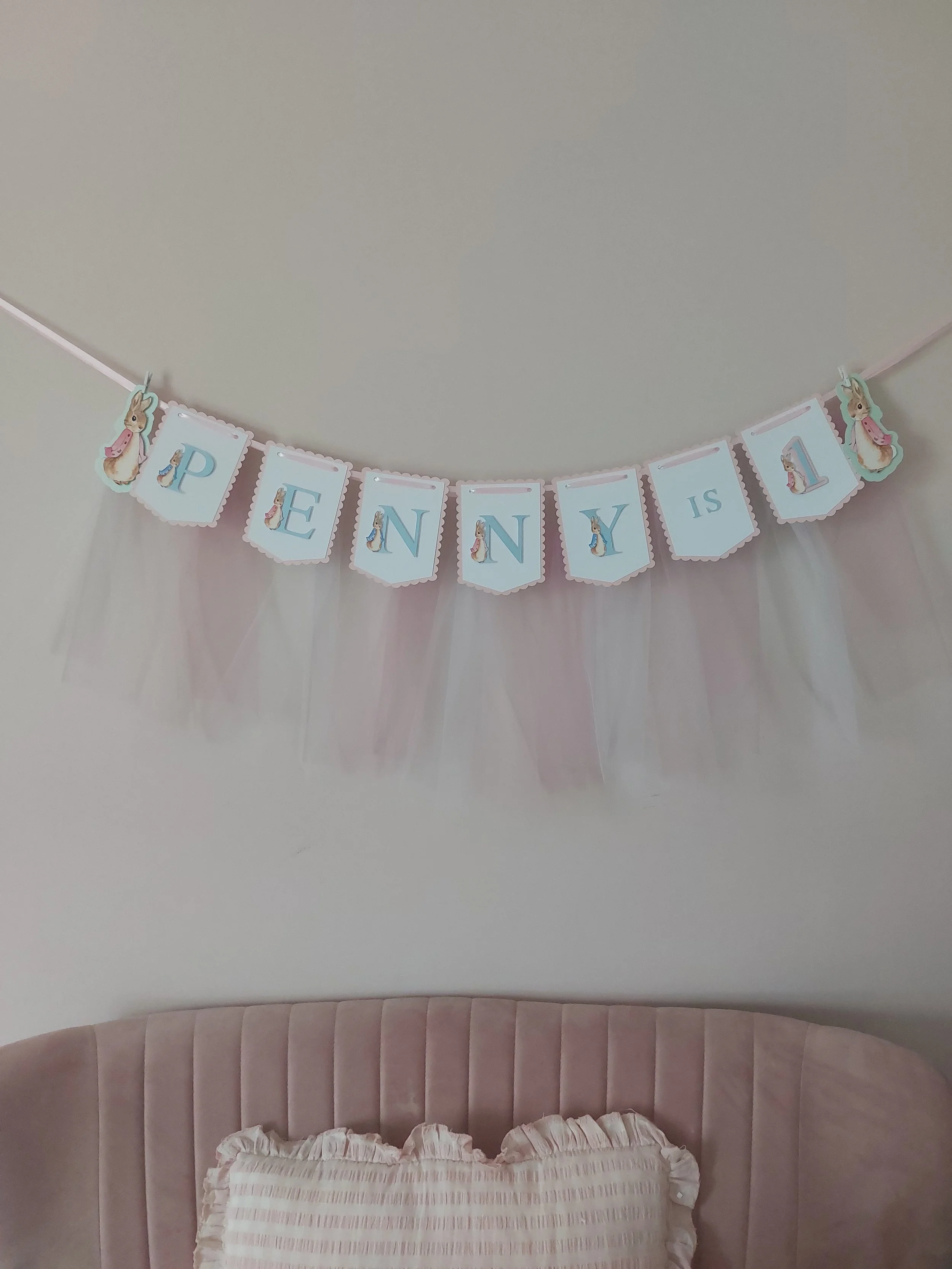 Personalised Peter Rabbit Inspired Birthday Banner