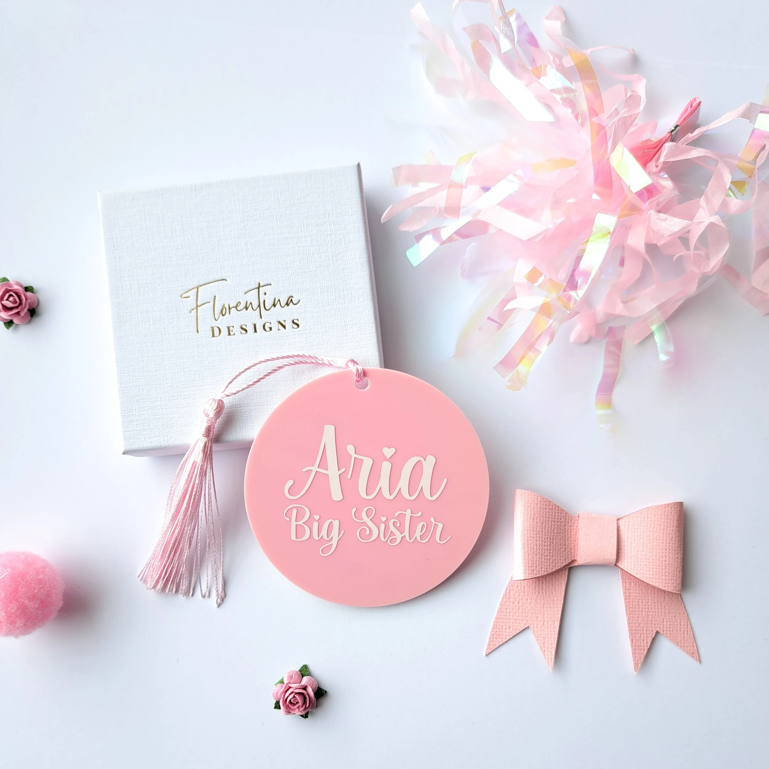 Personalised Hanger Tag with Tassel 8cm