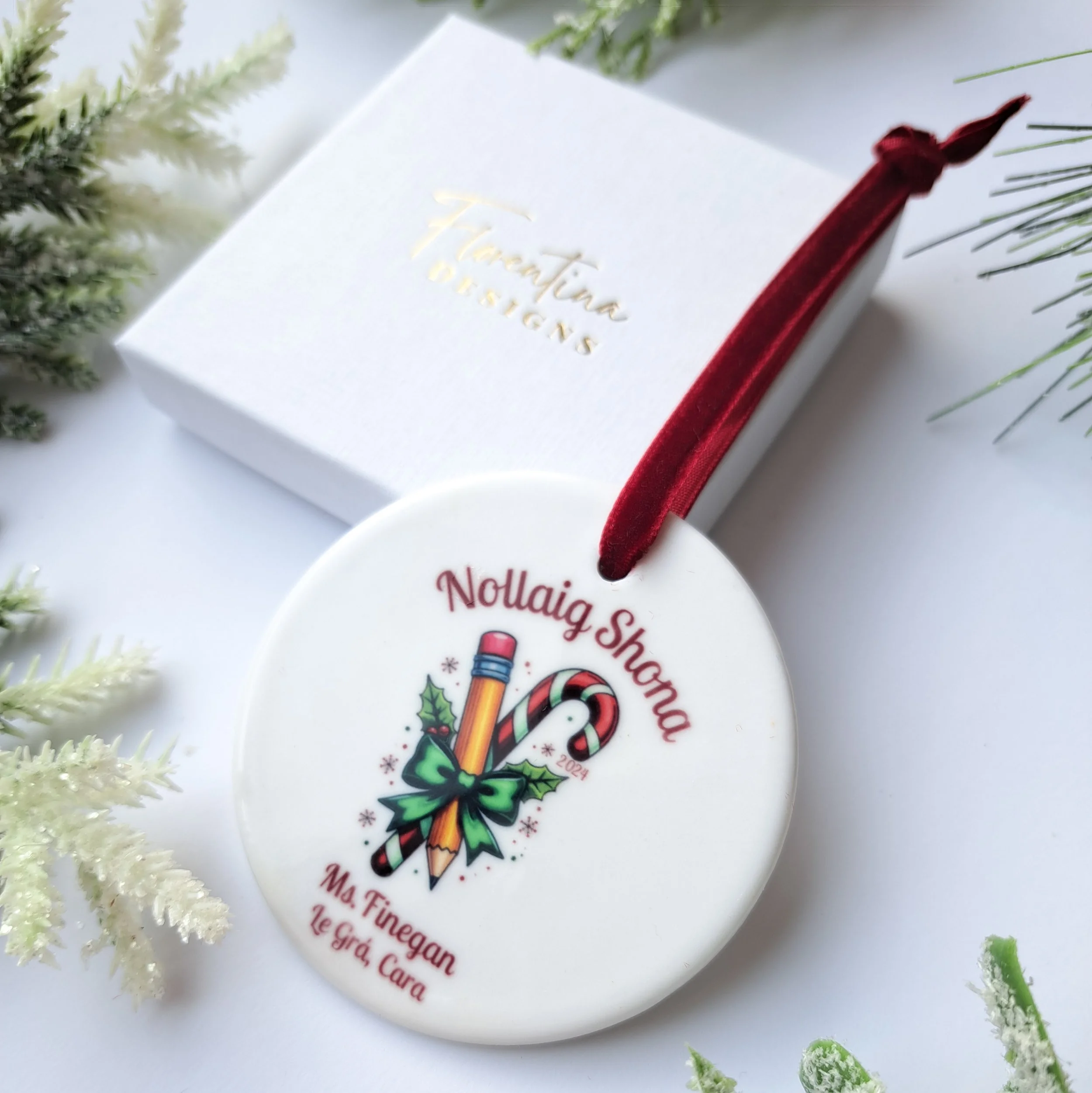 Personalised Irish Christmas Tree Ornament for Teachers Ireland