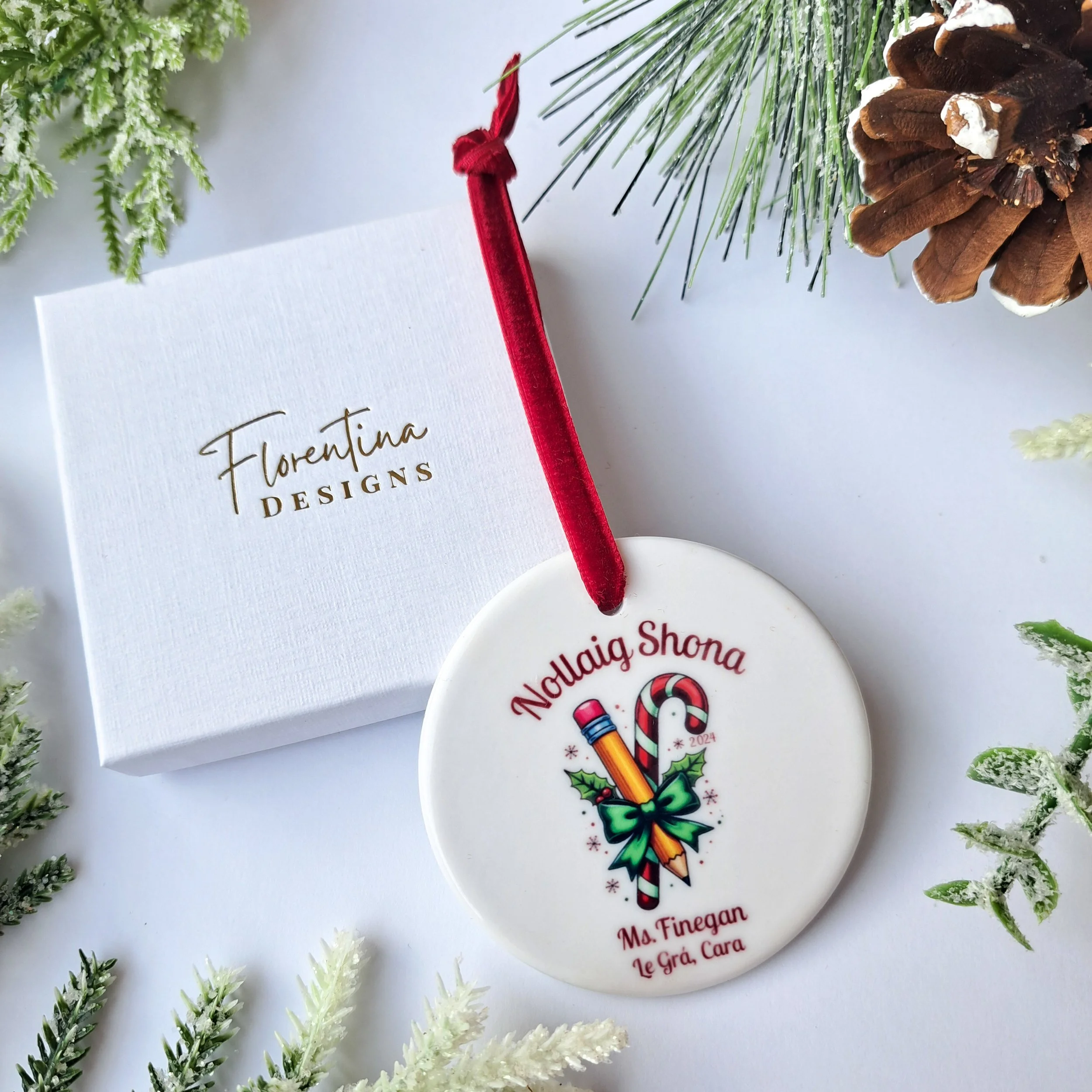 Personalised Irish Christmas Tree Ornament for Teachers Ireland